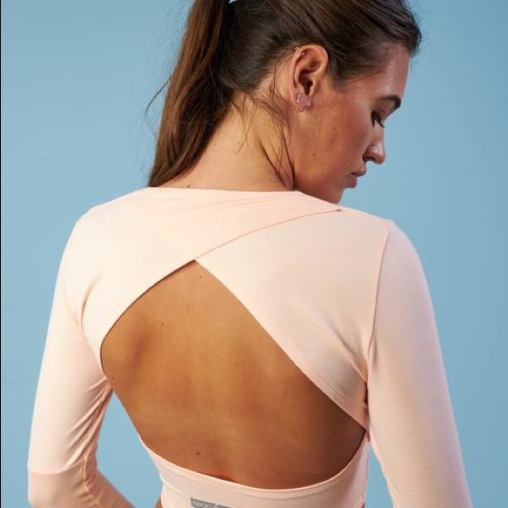 Drop Back Crop Top Blush Marl